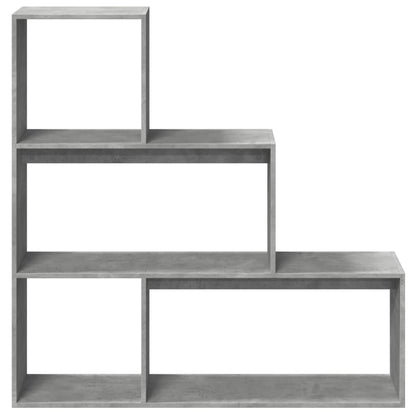 Room Divider Bookcase 3-Tier Concrete Grey 123x29x123 cm Engineered Wood