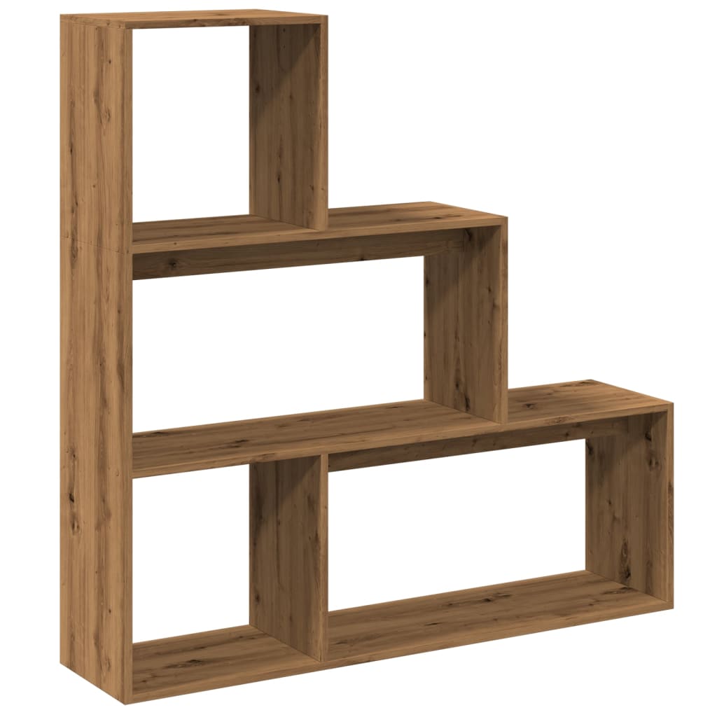 Room Divider Bookcase 3-Tier Artisan Oak 123x29x123 cm Engineered Wood