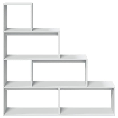 Room Divider Bookcase 4-Tier White 143.5x29x143.5 cm Engineered Wood