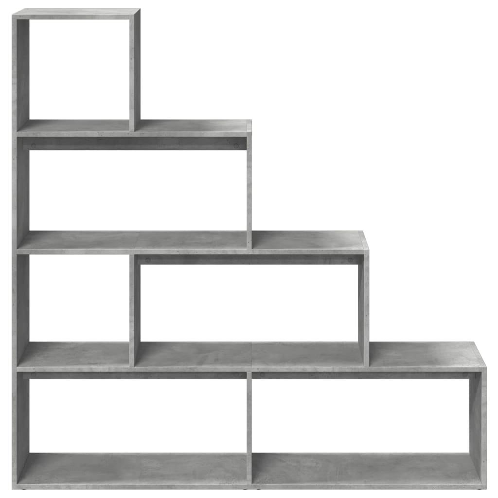 Room Divider Bookcase 4-Tier Concrete Grey 143.5x29x143.5 cm Engineered Wood