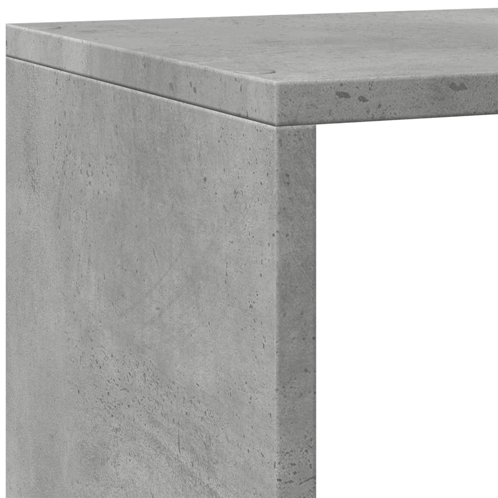 Room Divider Bookcase 4-Tier Concrete Grey 143.5x29x143.5 cm Engineered Wood