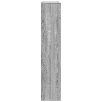 Room Divider Bookcase 4-Tier Grey Sonoma 143.5x29x143.5 cm Engineered Wood