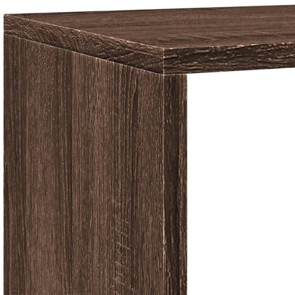 Room Divider Bookcase 4-Tier Brown Oak 143.5x29x143.5 cm Engineered Wood