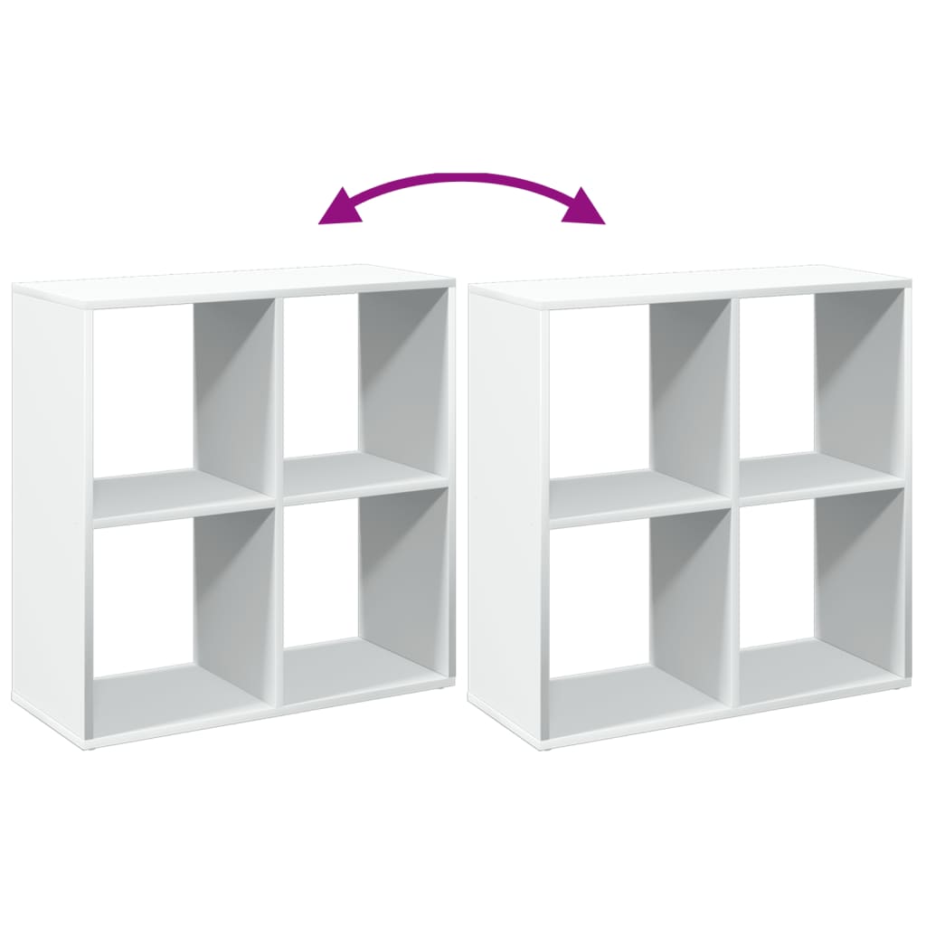 Room Divider Bookcase White 69.5x29x69.5 cm Engineered Wood