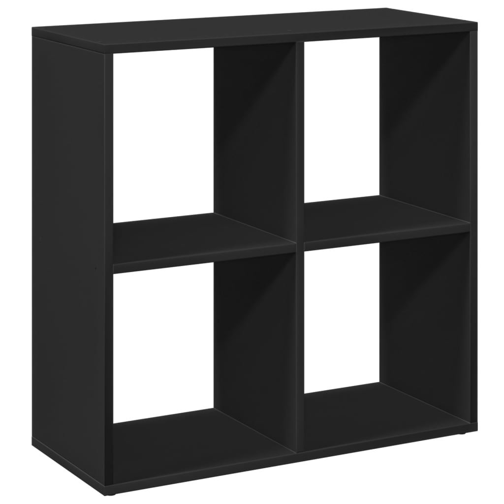 Room Divider Bookcase Black 69.5x29x69.5 cm Engineered Wood