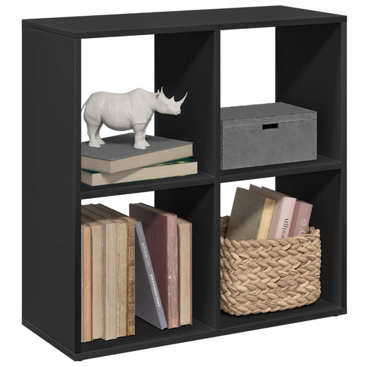 Room Divider Bookcase Black 69.5x29x69.5 cm Engineered Wood