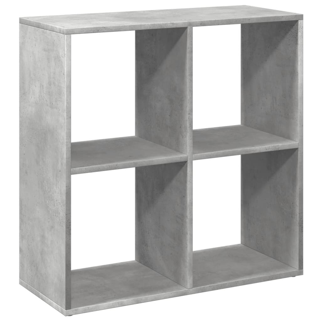 Room Divider Bookcase Concrete Grey 69.5x29x69.5 cm Engineered Wood