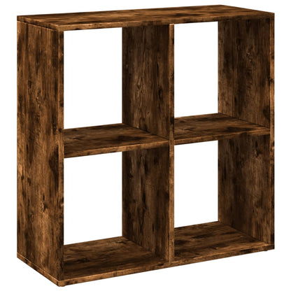 Room Divider Bookcase Smoked Oak 69.5x29x69.5 cm Engineered Wood