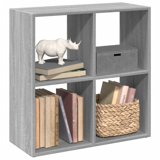 Room Divider Bookcase Grey Sonoma 69.5x29x69.5 cm Engineered Wood