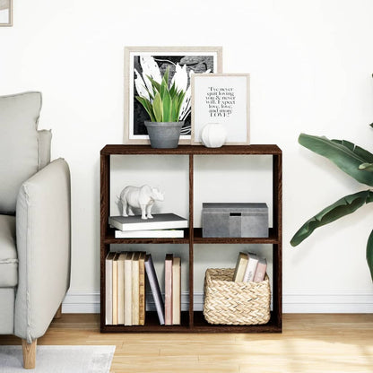 Room Divider Bookcase Brown Oak 69.5x29x69.5 cm Engineered Wood