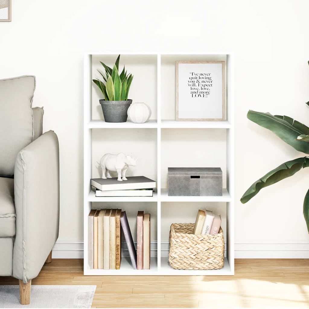 Room Divider Bookcase White 69.5x29x103.5 cm Engineered Wood