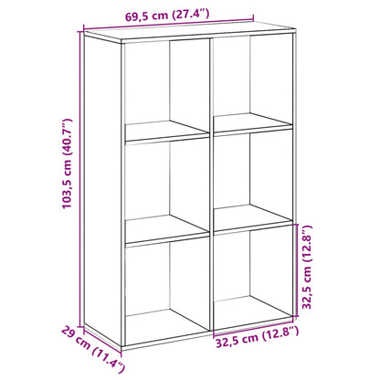 Room Divider Bookcase White 69.5x29x103.5 cm Engineered Wood