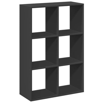 Room Divider Bookcase Black 69.5x29x103.5 cm Engineered Wood