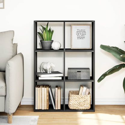 Room Divider Bookcase Black 69.5x29x103.5 cm Engineered Wood