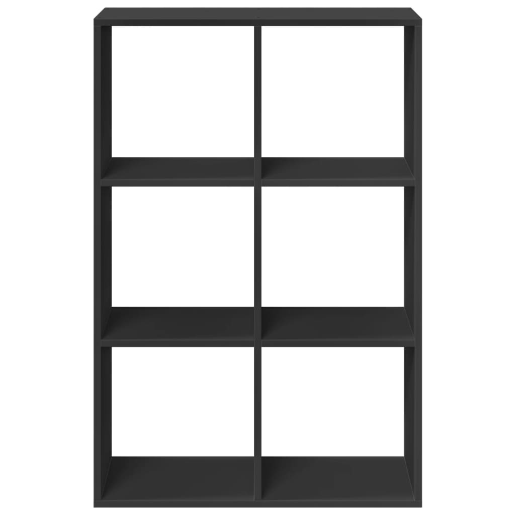 Room Divider Bookcase Black 69.5x29x103.5 cm Engineered Wood