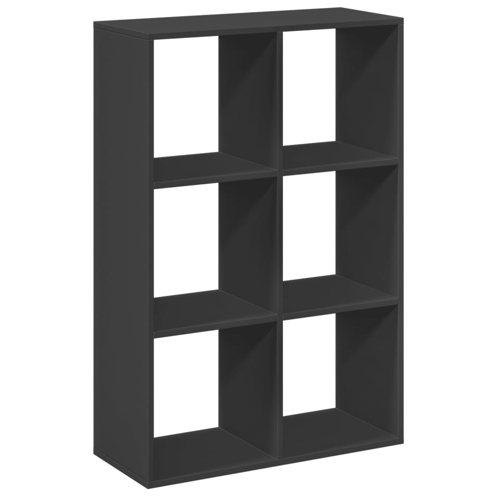 Room Divider Bookcase Black 69.5x29x103.5 cm Engineered Wood