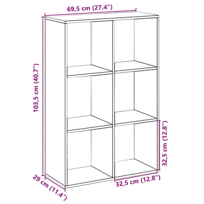 Room Divider Bookcase Concrete Grey 69.5x29x103.5 cm Engineered Wood