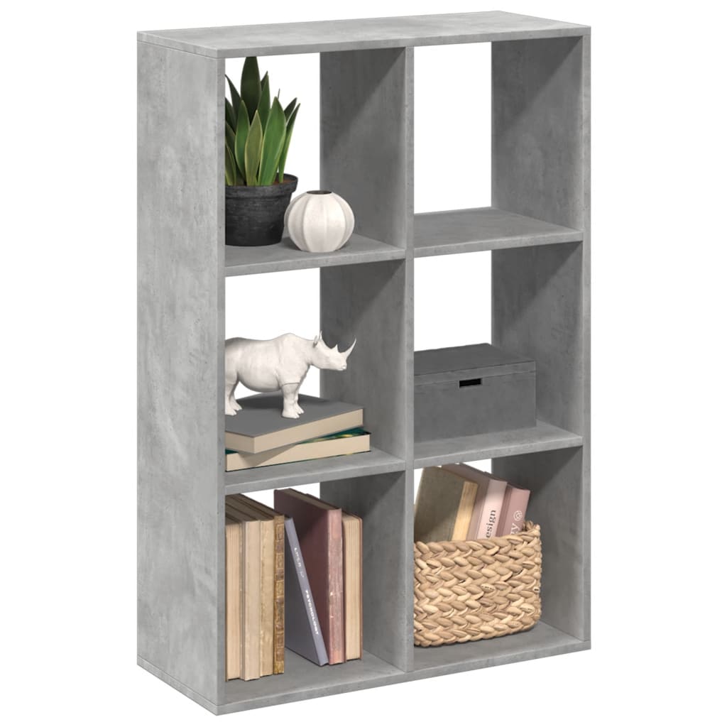 Room Divider Bookcase Concrete Grey 69.5x29x103.5 cm Engineered Wood