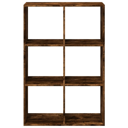 Room Divider Bookcase Smoked Oak 69.5x29x103.5 cm Engineered Wood