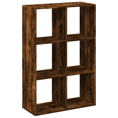 Room Divider Bookcase Smoked Oak 69.5x29x103.5 cm Engineered Wood