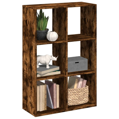 Room Divider Bookcase Smoked Oak 69.5x29x103.5 cm Engineered Wood