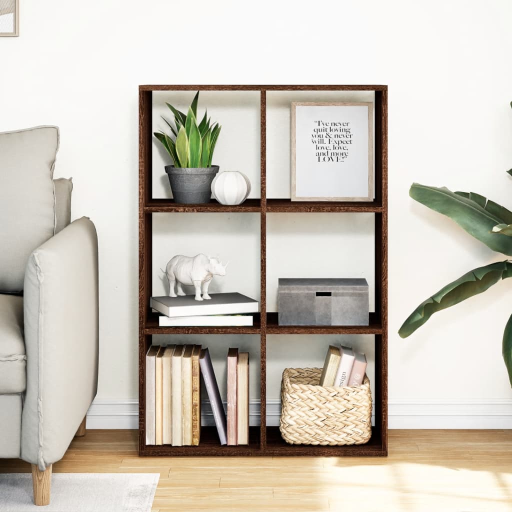 Room Divider Bookcase Brown Oak 69.5x29x103.5 cm Engineered Wood