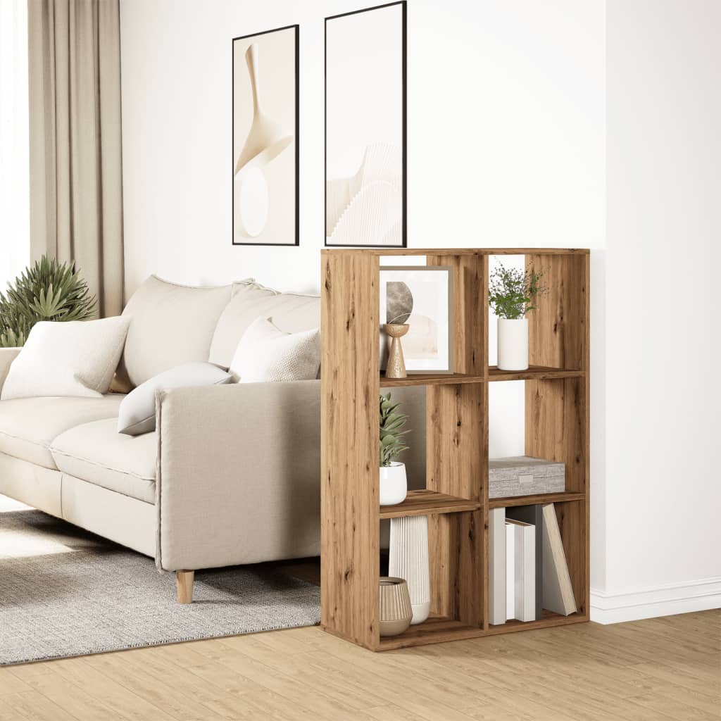 Room Divider Bookcase Artisan Oak 69.5x29x103.5 cm Engineered Wood