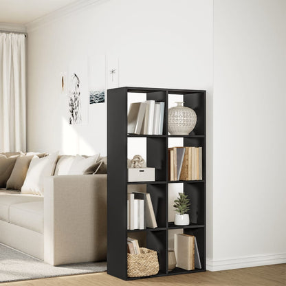 Room Divider Bookcase Black 69.5x29x137.5 cm Engineered Wood