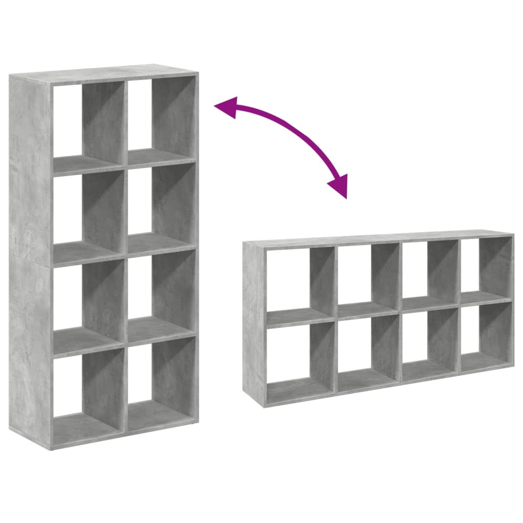 Room Divider Bookcase Concrete Grey 69.5x29x137.5 cm Engineered Wood