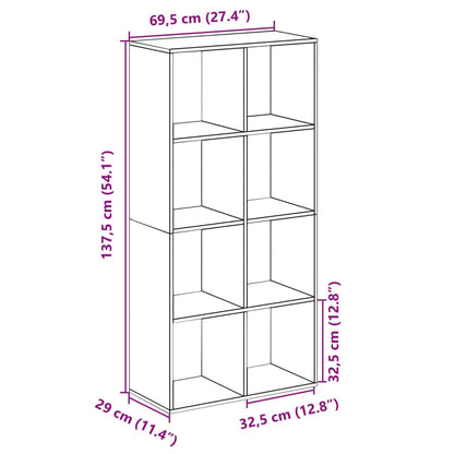 Room Divider Bookcase Concrete Grey 69.5x29x137.5 cm Engineered Wood