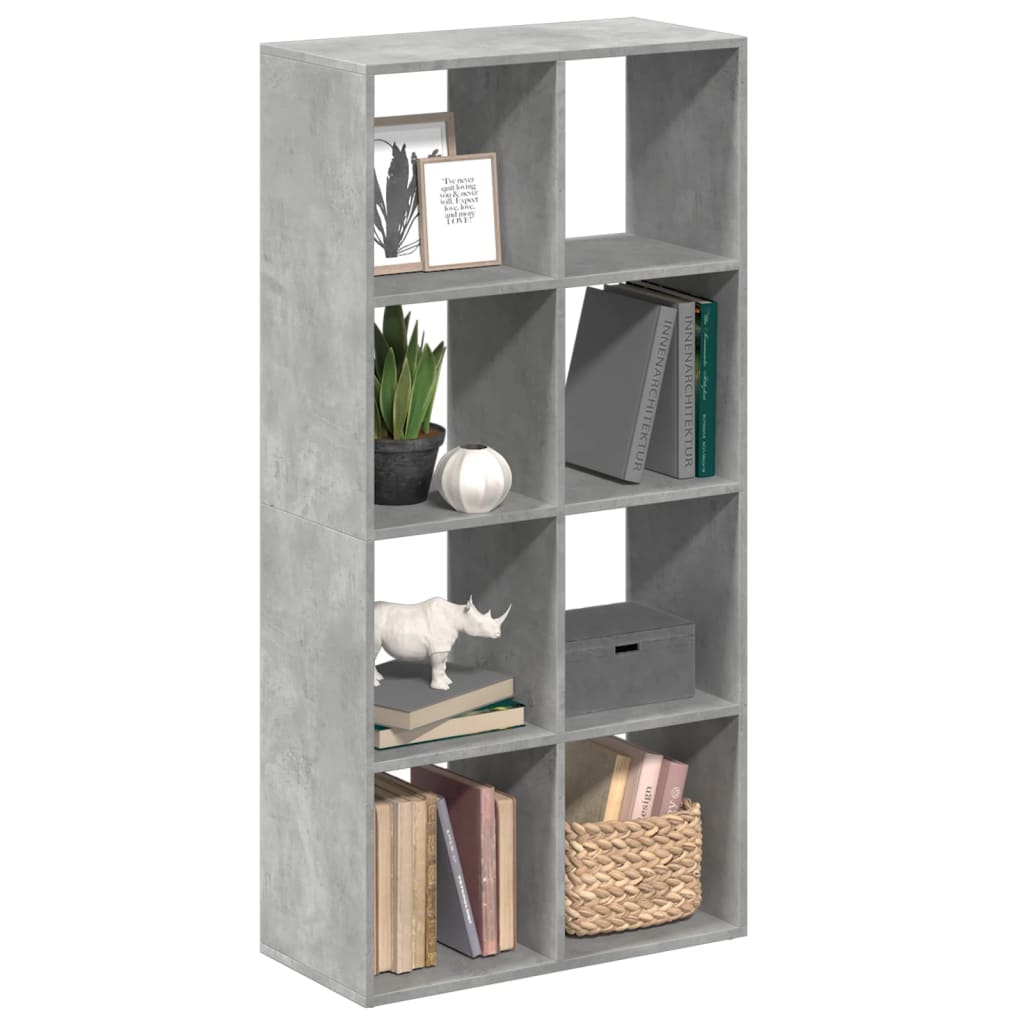 Room Divider Bookcase Concrete Grey 69.5x29x137.5 cm Engineered Wood