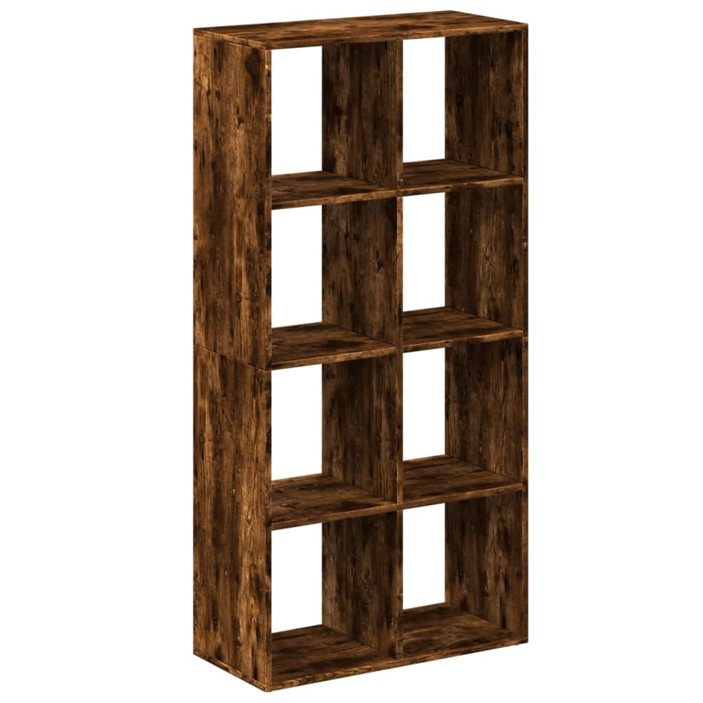 Room Divider Bookcase Smoked Oak 69.5x29x137.5 cm Engineered Wood