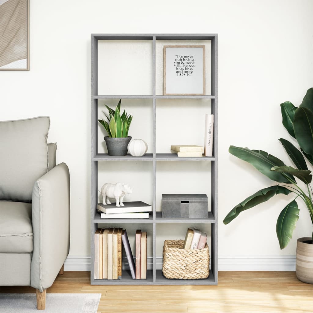 Room Divider Bookcase Grey Sonoma 69.5x29x137.5 cm Engineered Wood