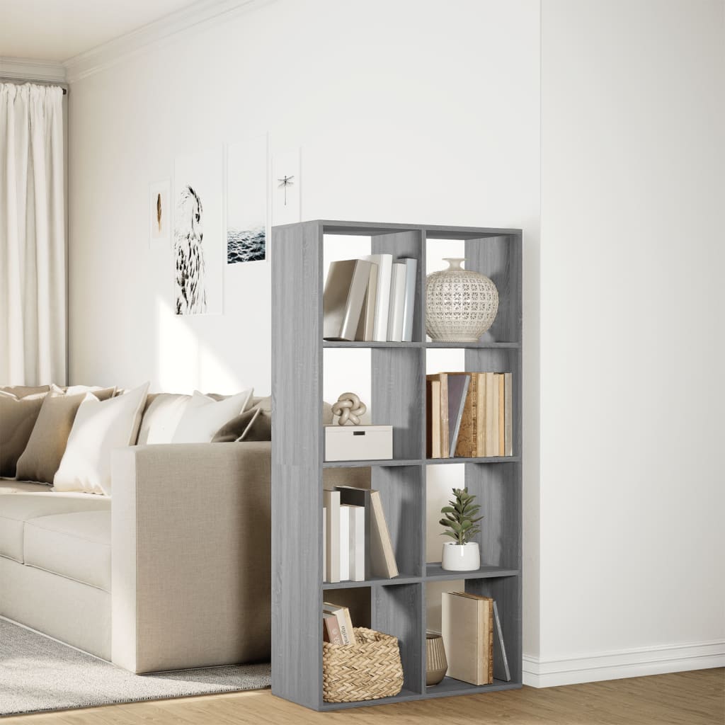 Room Divider Bookcase Grey Sonoma 69.5x29x137.5 cm Engineered Wood