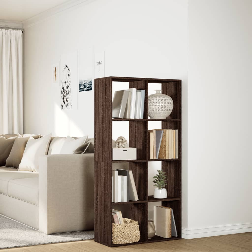 Room Divider Bookcase Brown Oak 69.5x29x137.5 cm Engineered Wood