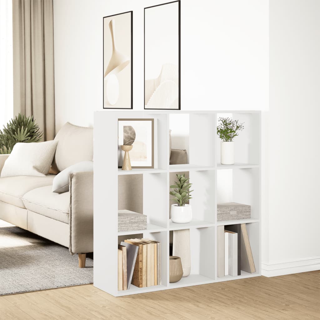 Room Divider Bookcase White 102x29x103.5 cm Engineered Wood