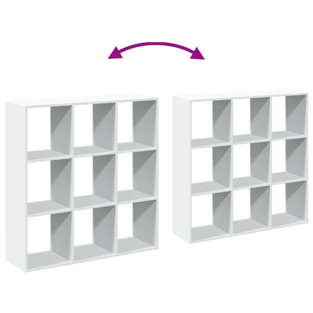 Room Divider Bookcase White 102x29x103.5 cm Engineered Wood