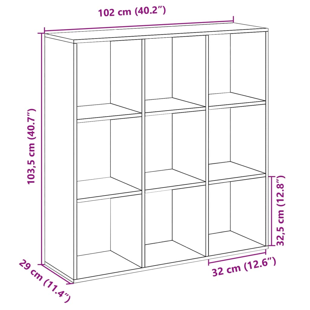 Room Divider Bookcase White 102x29x103.5 cm Engineered Wood