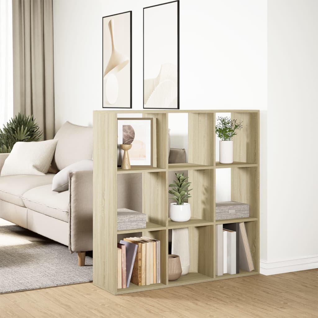 Room Divider Bookcase Sonoma Oak 102x29x103.5 cm Engineered Wood