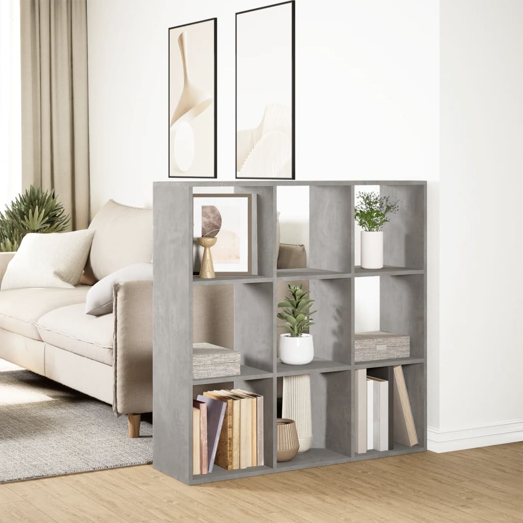 Room Divider Bookcase Concrete Grey 102x29x103.5 cm Engineered Wood