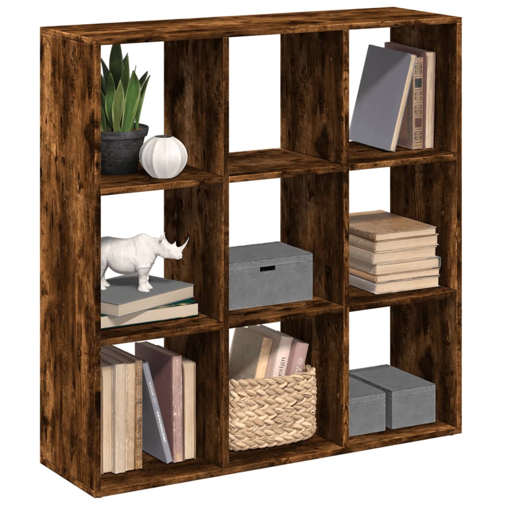 Room Divider Bookcase Smoked Oak 102x29x103.5 cm Engineered Wood