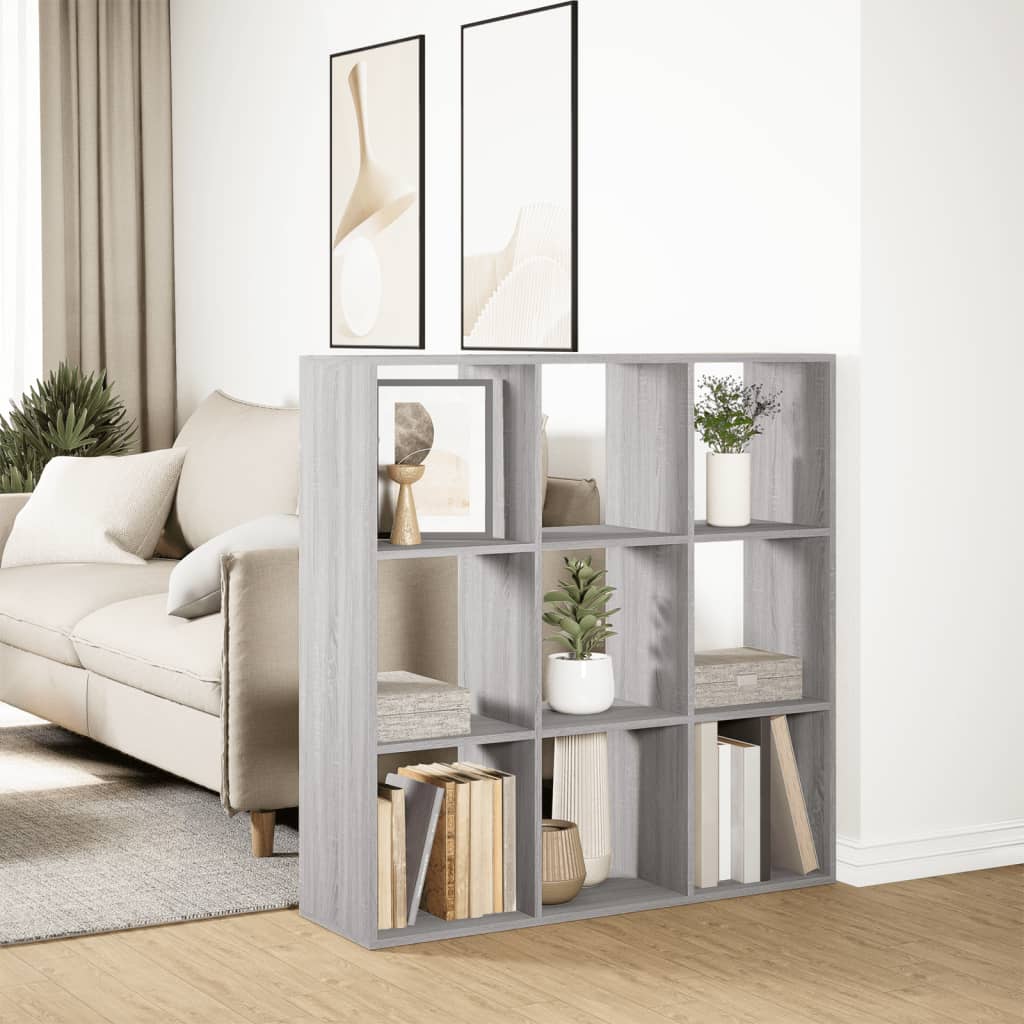 Room Divider Bookcase Grey Sonoma 102x29x103.5 cm Engineered Wood