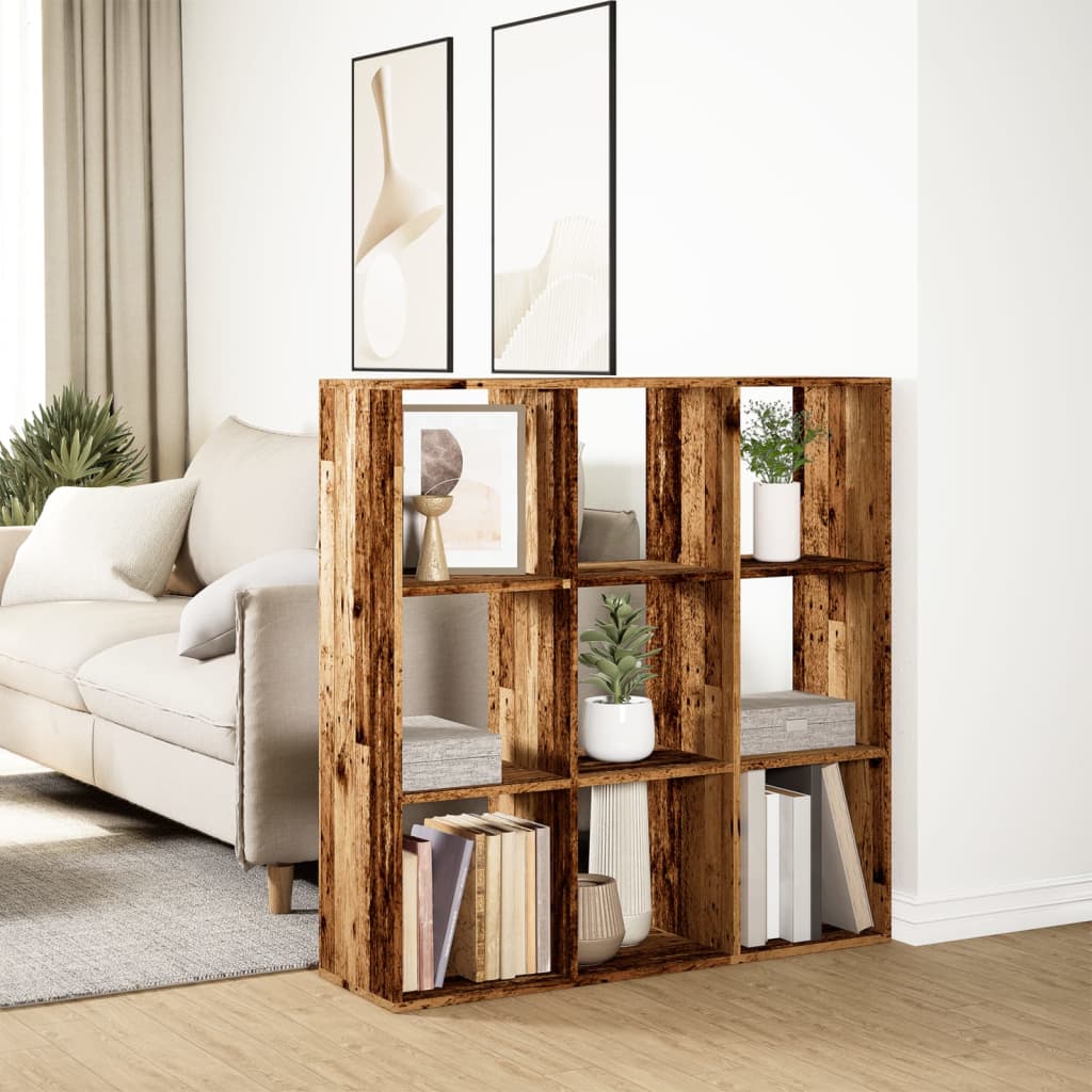 Room Divider Bookcase Old Wood 102x29x103.5 cm Engineered Wood