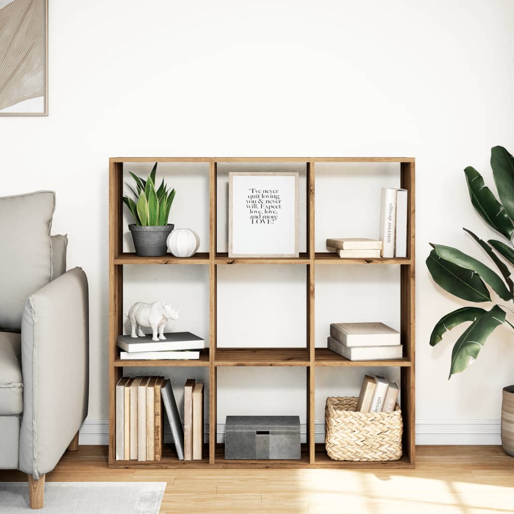 Room Divider Bookcase Artisan Oak 102x29x103.5 cm Engineered Wood