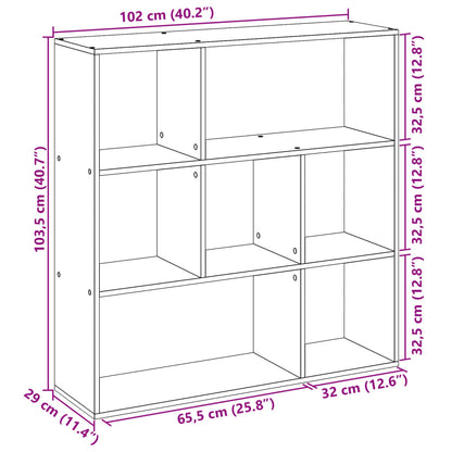 Room Divider Bookcase Black 102x29x103.5 cm Engineered Wood