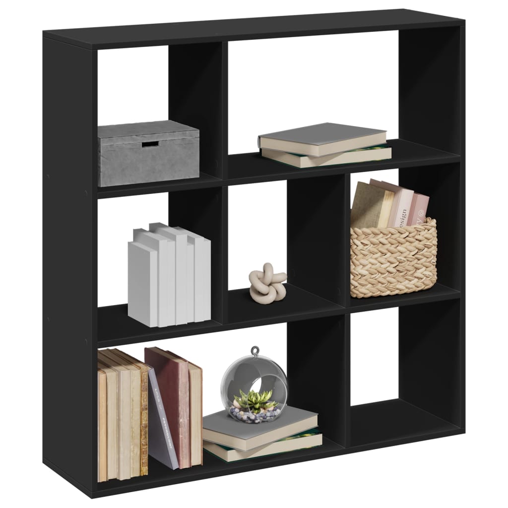 Room Divider Bookcase Black 102x29x103.5 cm Engineered Wood