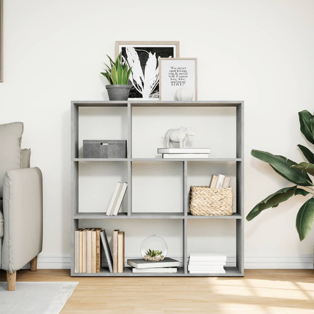 Room Divider Bookcase Concrete Grey 102x29x103.5 cm Engineered Wood