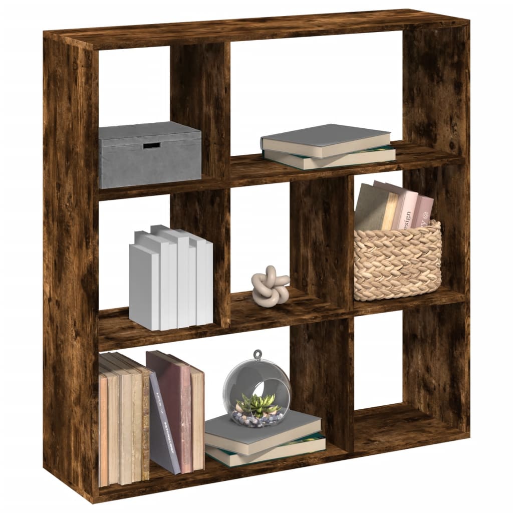 Room Divider Bookcase Smoked Oak 102x29x103.5 cm Engineered Wood