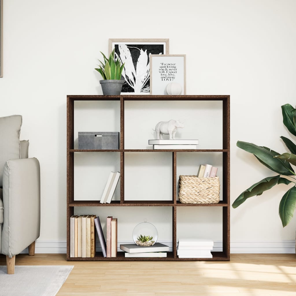 Room Divider Bookcase Brown Oak 102x29x103.5 cm Engineered Wood