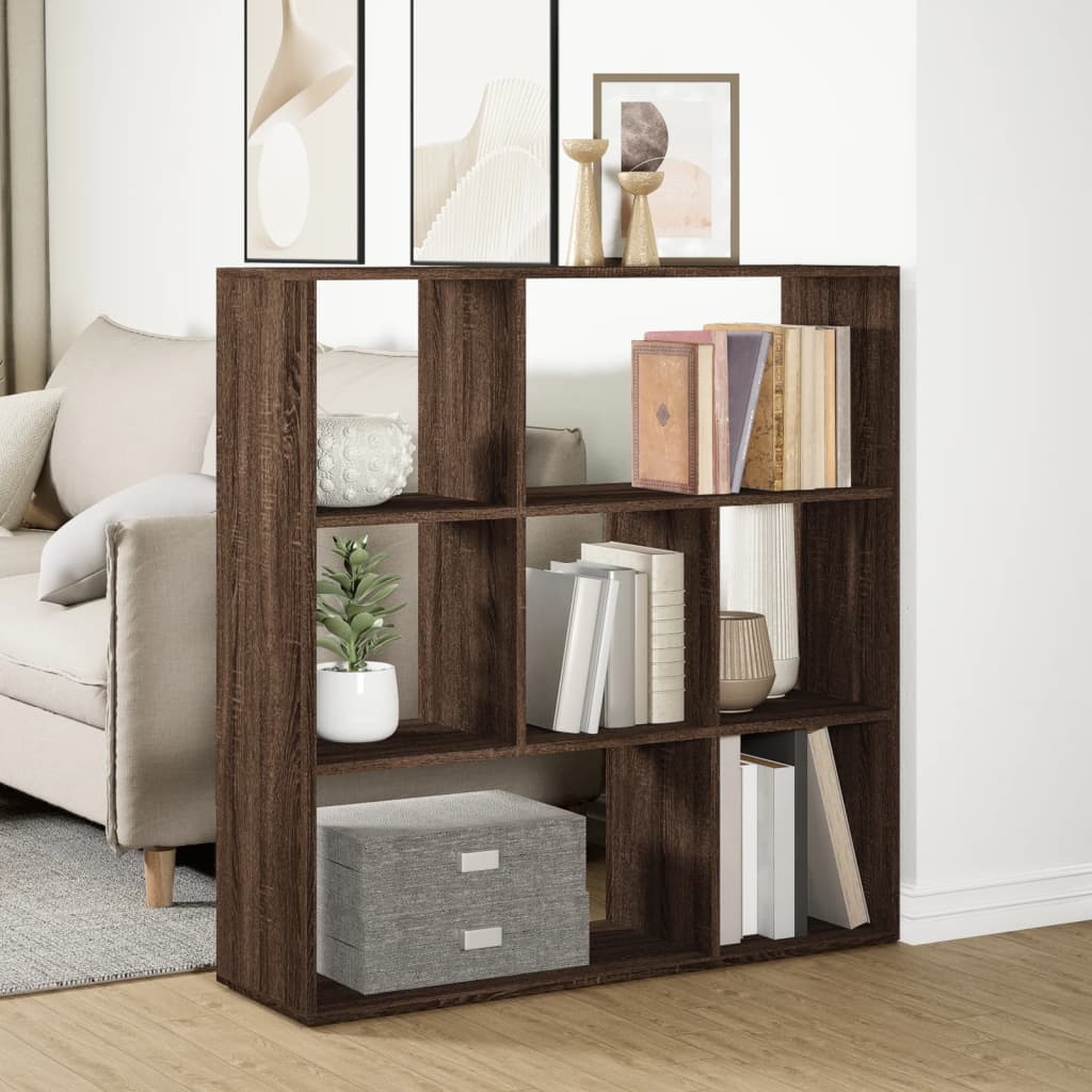 Room Divider Bookcase Brown Oak 102x29x103.5 cm Engineered Wood